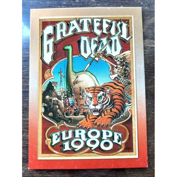 Vintage Trading Card Sticker Brockum Rockcards Grateful Dead Europe 1990 No 9 Le - Picture 1 of 2